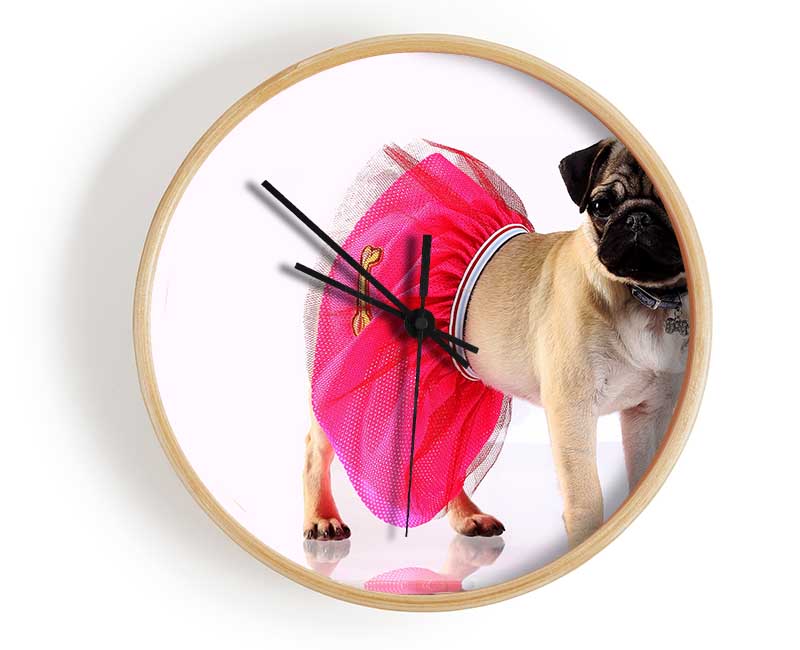 Pug Dog Tutu Clock - Wallart-Direct UK