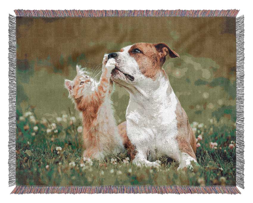 Cat No Dog Talk Woven Blanket