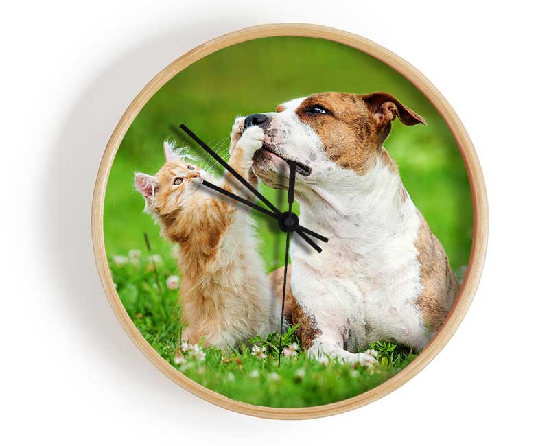 Cat No Dog Talk Clock - Wallart-Direct UK