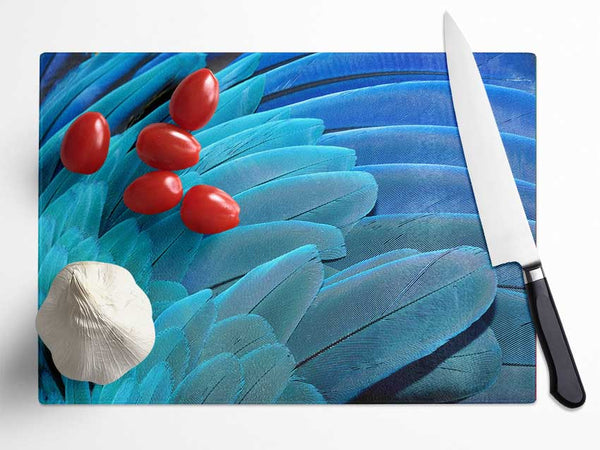 Parrot Feathers Glass Chopping Board