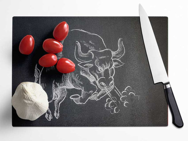 Angry Bull Glass Chopping Board