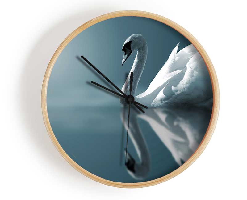 Swan Reflections Clock - Wallart-Direct UK