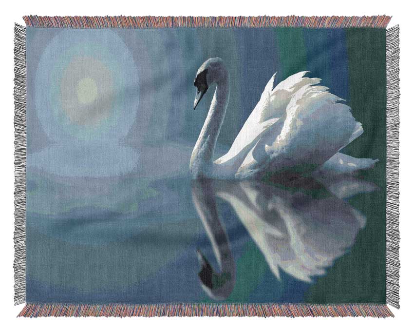 Swan Reflections Woven Blanket