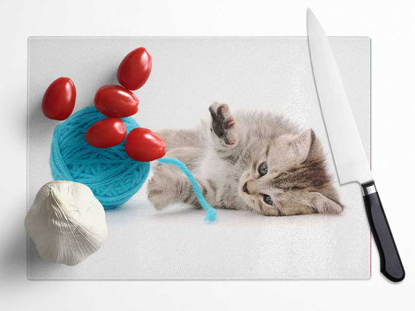 Kitten Cat Fun Glass Chopping Board