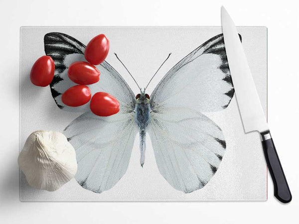 Black Tipped Butterfly Wings Glass Chopping Board