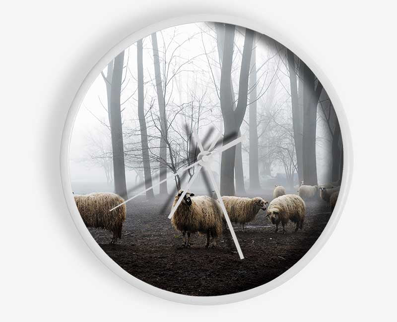 Sheep Forest Clock - Wallart-Direct UK