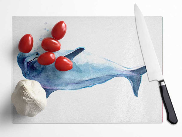 Dolphin Bubbles Glass Chopping Board