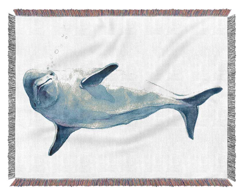 Dolphin Bubbles Woven Blanket