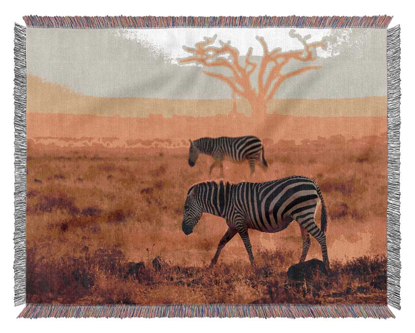 Sunset Zebra Woven Blanket