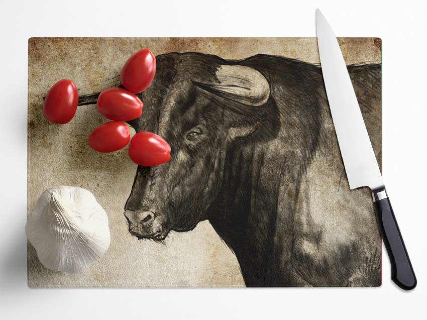 Bull Horns Glass Chopping Board