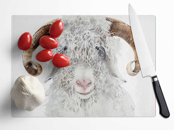 Sheep Beauty Glass Chopping Board