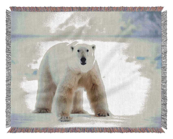 Polar Bear Snow Woven Blanket