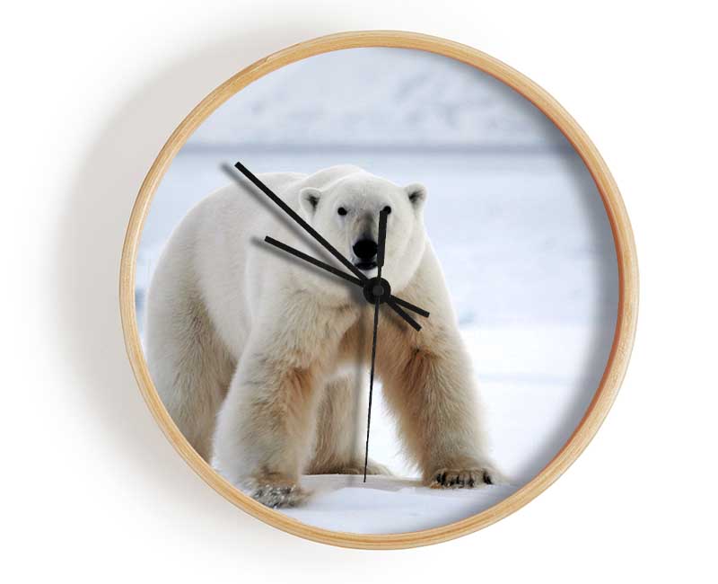 Polar Bear Snow Clock - Wallart-Direct UK