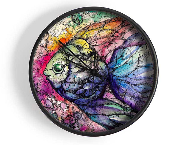 Fish Of Fish Clock - Wallart-Direct UK