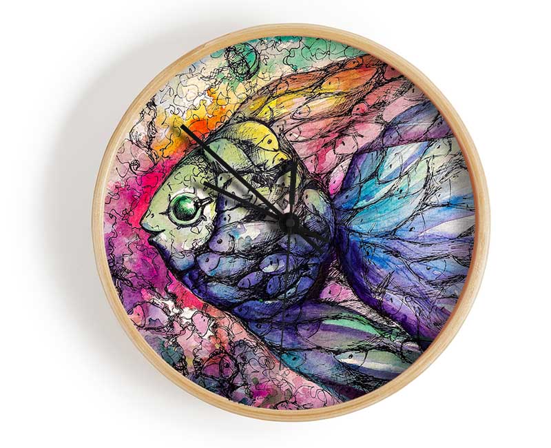 Fish Of Fish Clock - Wallart-Direct UK