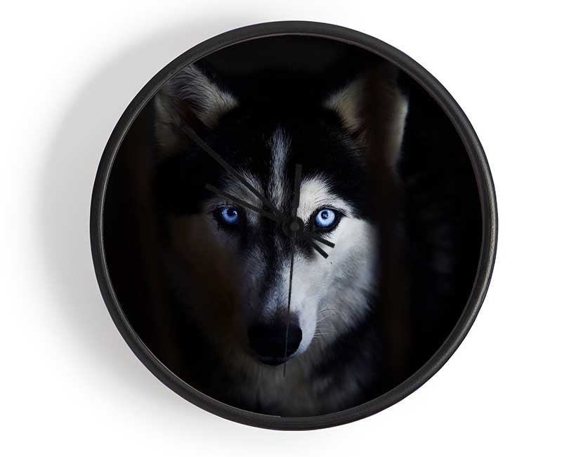 Husky Dog Wolf Face Clock - Wallart-Direct UK