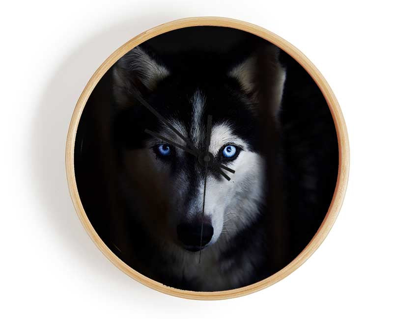 Husky Dog Wolf Face Clock - Wallart-Direct UK