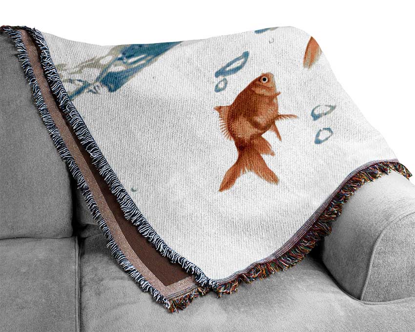 Goldfish Wave Woven Blanket