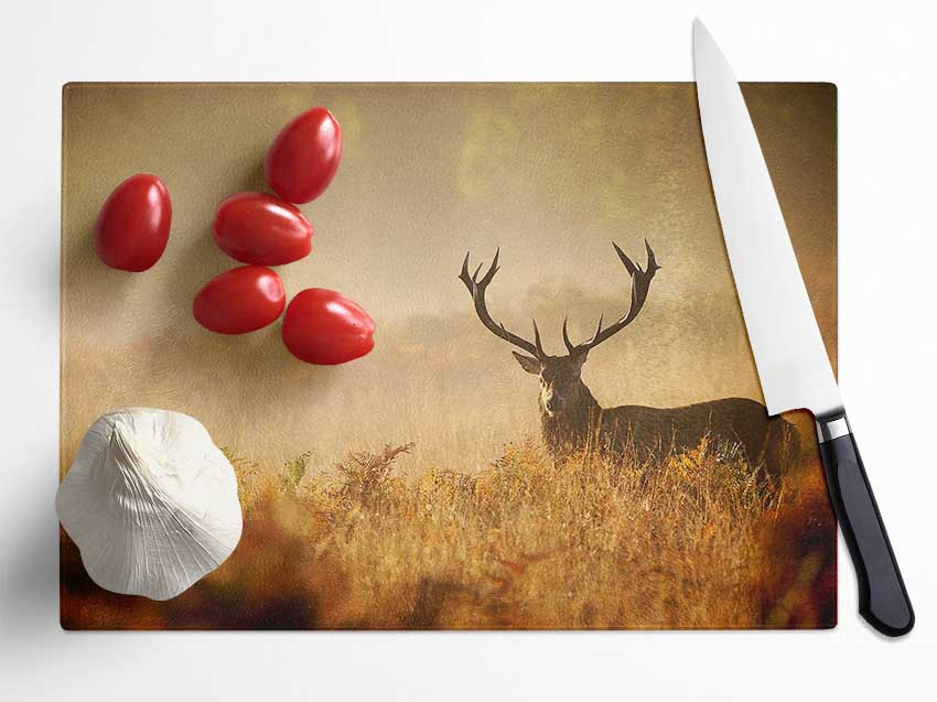 Stag Deer Sunlight Glass Chopping Board