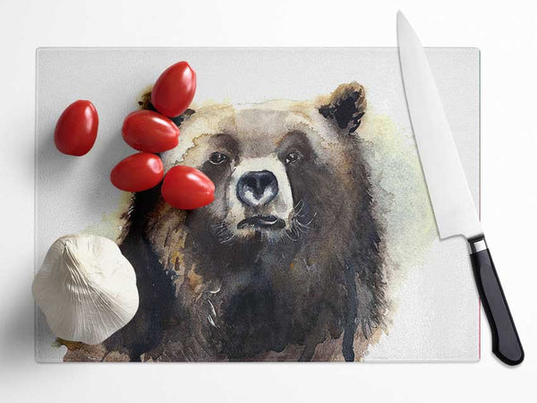 Grumpy Bear Glass Chopping Board