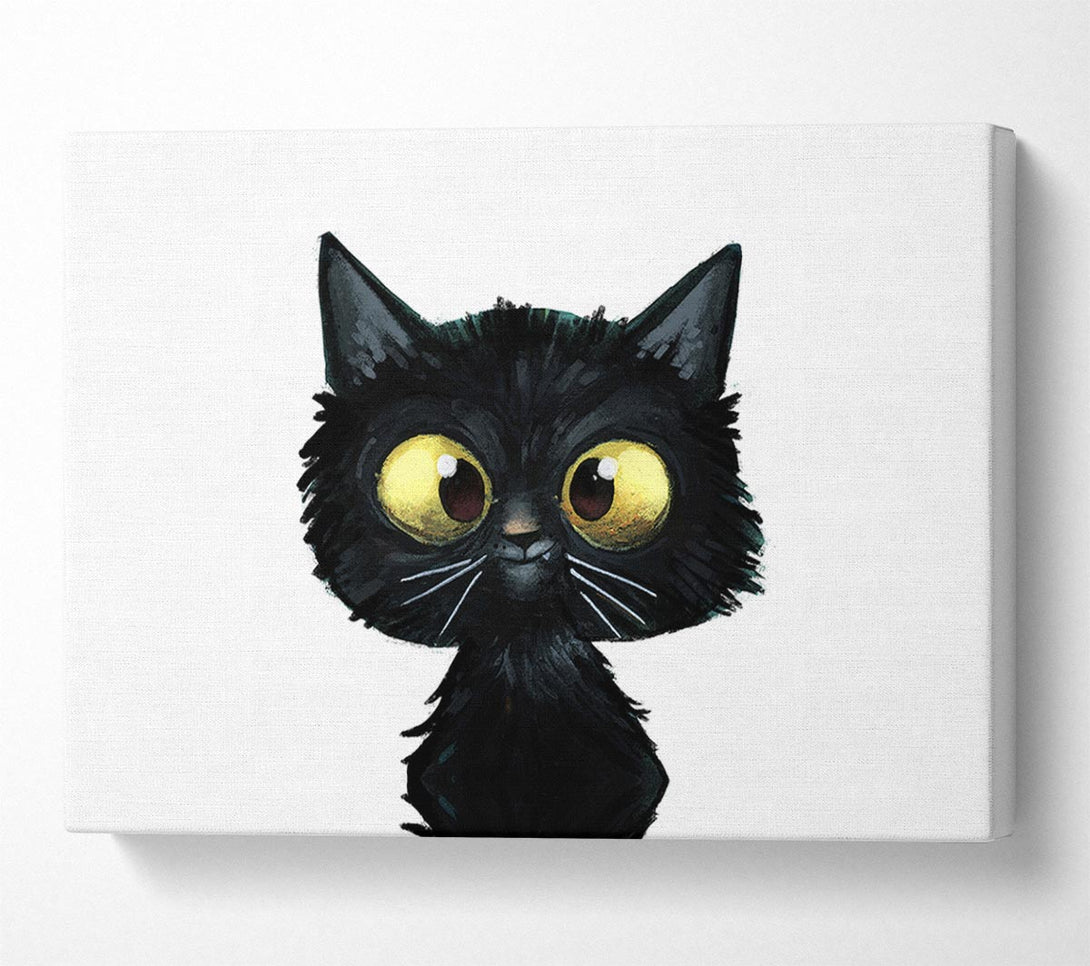 Picture of Funny Black Cat Canvas Print Wall Art