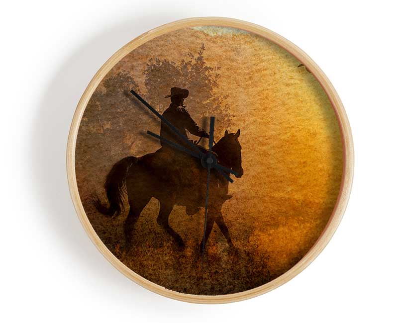 Cowboy Sunset Clock - Wallart-Direct UK