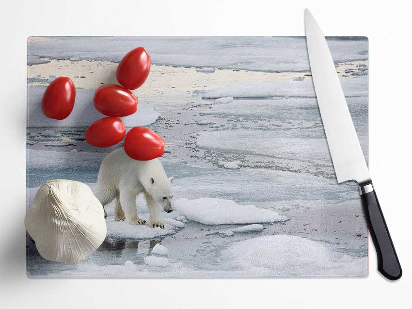 Polar Bear Iceburg Glass Chopping Board