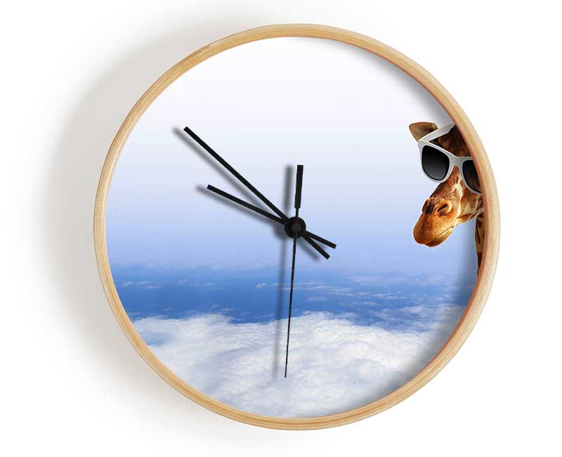 Giraffe Head In The Clouds Clock - Wallart-Direct UK