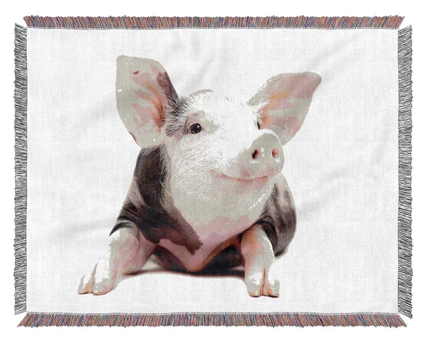 Happy Pig Woven Blanket