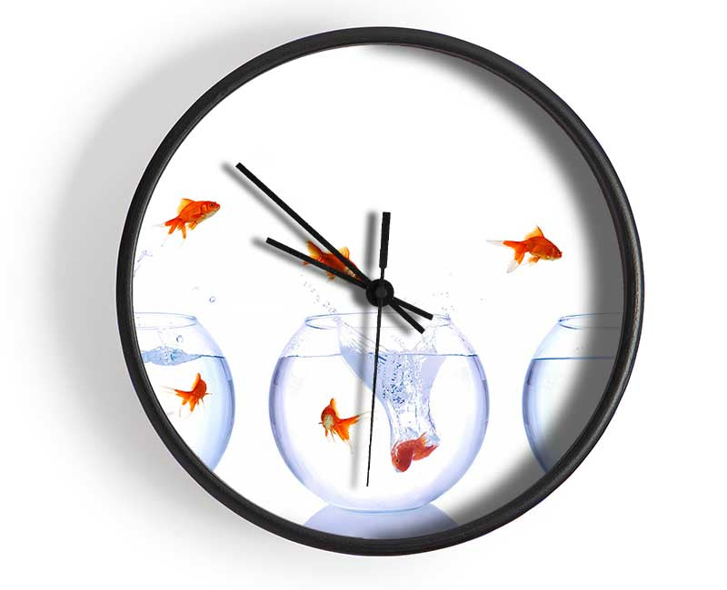 Jumping Goldfish Trio Clock - Wallart-Direct UK