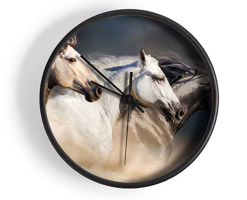 Wild Horse Trio Clock - Wallart-Direct UK