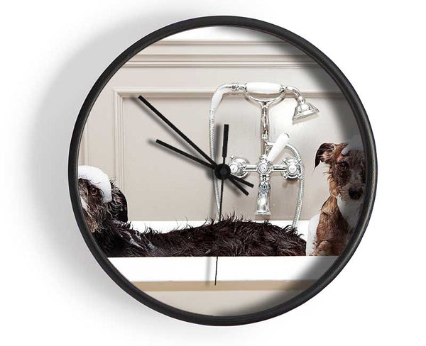 Bath Time Dogs Clock - Wallart-Direct UK