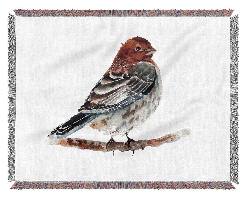 Red Finch Woven Blanket