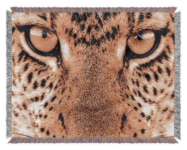 Leopard Face Woven Blanket