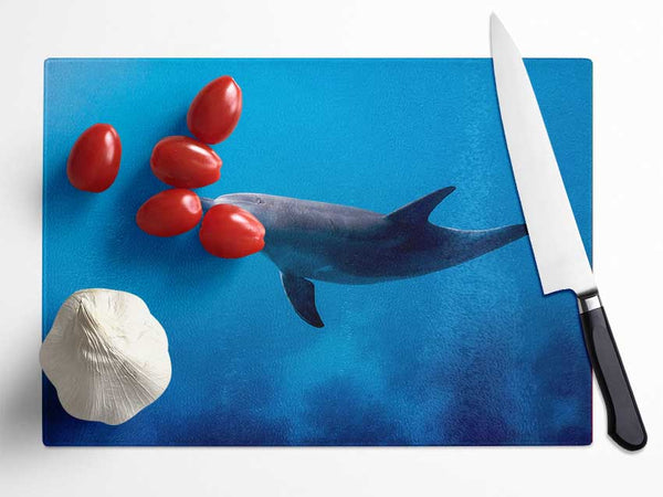 Dolphin Blues Glass Chopping Board