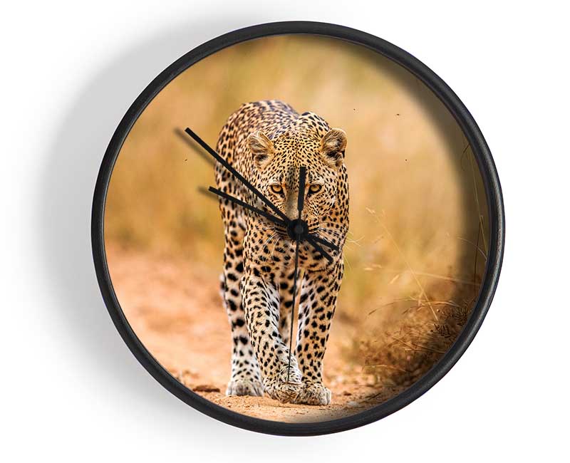 Leopard Walk Clock - Wallart-Direct UK