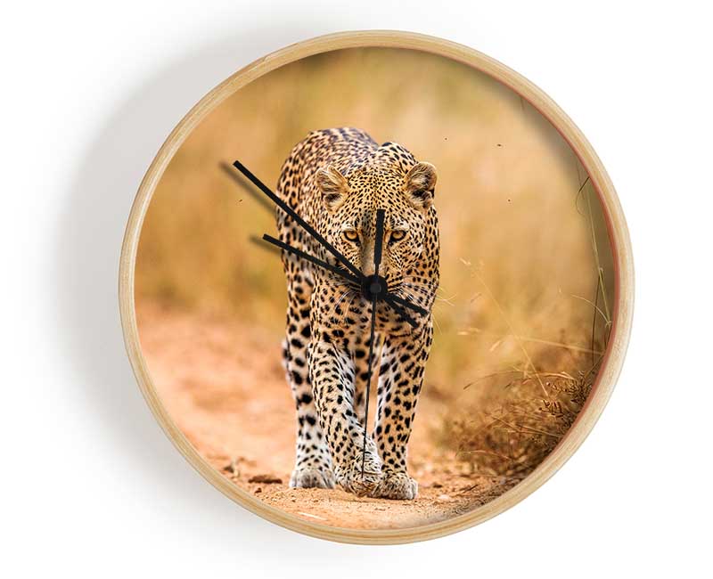 Leopard Walk Clock - Wallart-Direct UK