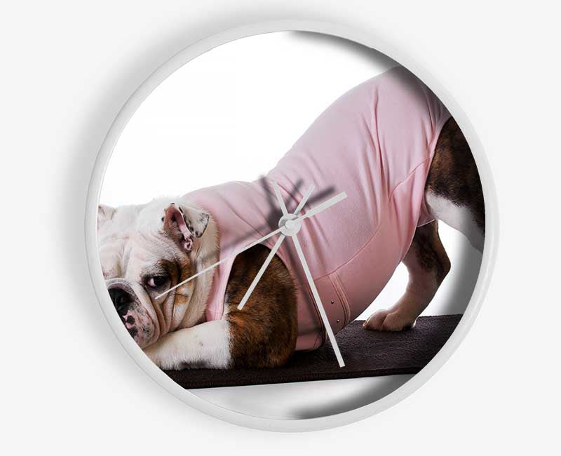 British Bulldog Yoga Stretch Clock - Wallart-Direct UK