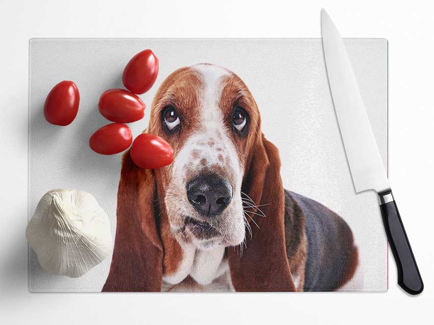 Basset Hound Look Glass Chopping Board