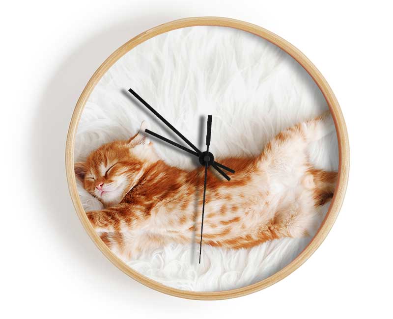 Kitten Cat Belly Clock - Wallart-Direct UK