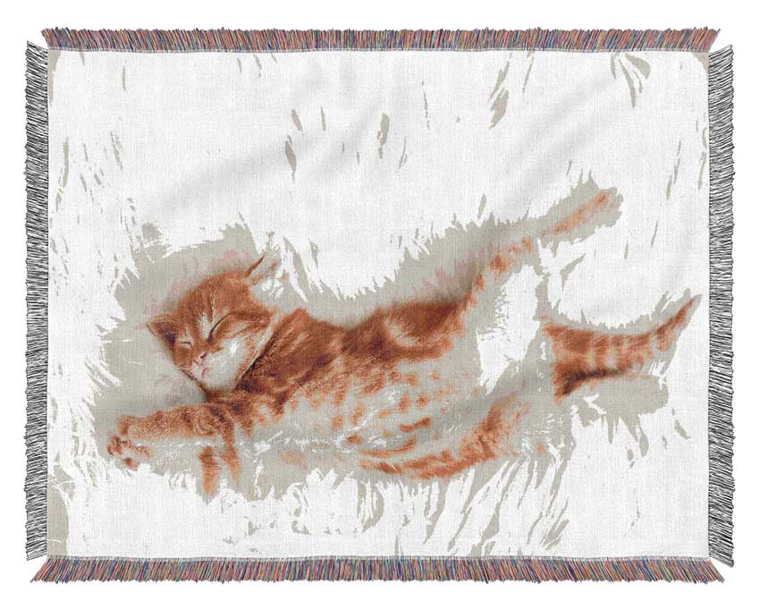 Kitten Cat Belly Woven Blanket