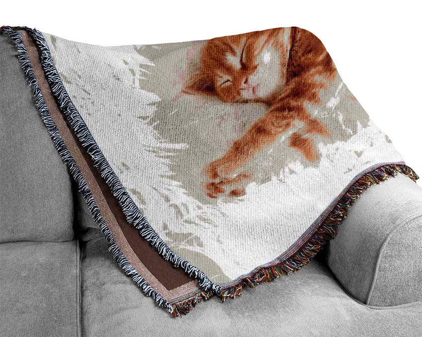 Kitten Cat Belly Woven Blanket