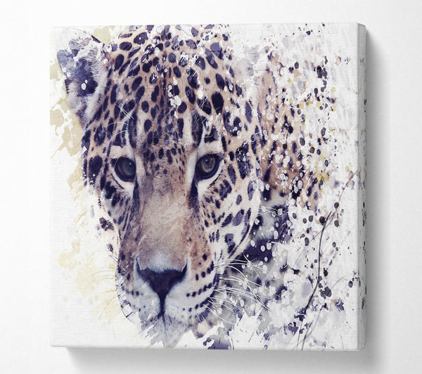 A Square Canvas Print Showing Leopard Splash Square Wall Art