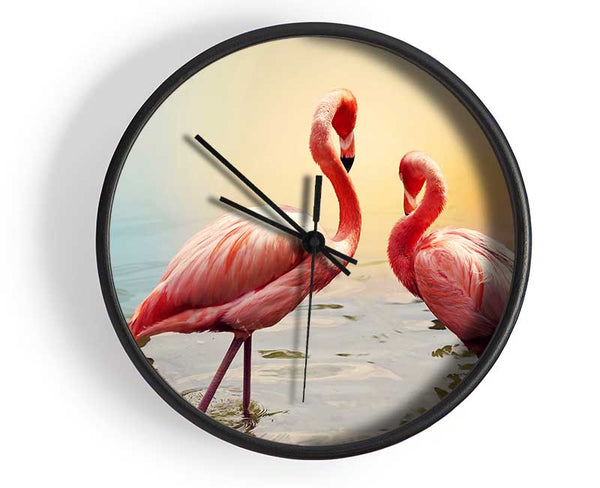 Flamingo Sunset Clock - Wallart-Direct UK