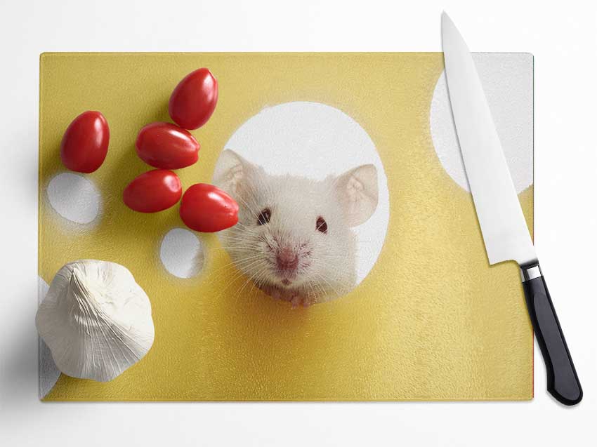 Cheesy Mouse Glass Chopping Board