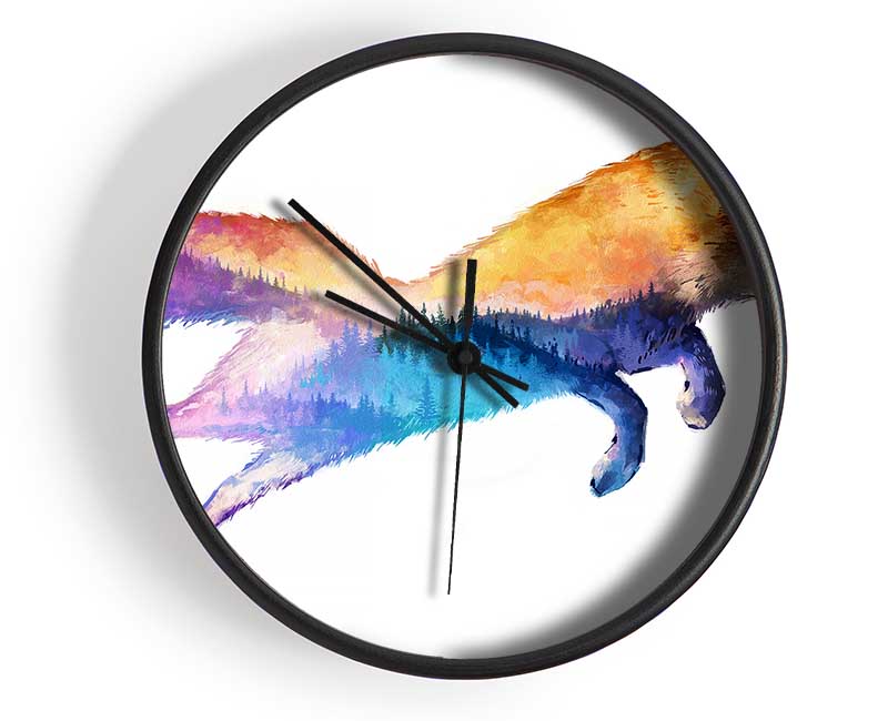 Fox Pounce Clock - Wallart-Direct UK