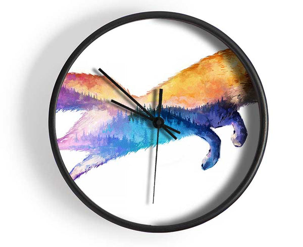 Fox Pounce Clock - Wallart-Direct UK