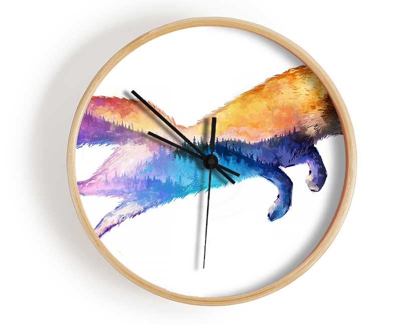 Fox Pounce Clock - Wallart-Direct UK