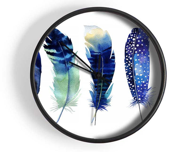 Night Feathers Clock - Wallart-Direct UK