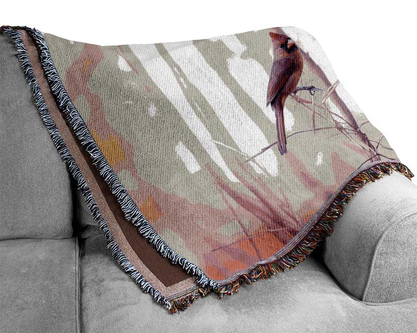 Winter Birds Woven Blanket